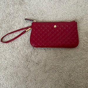 Nine West red (leather) quilter wristlet